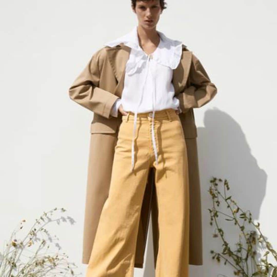 Jean mostaza tipo culotte de Zara