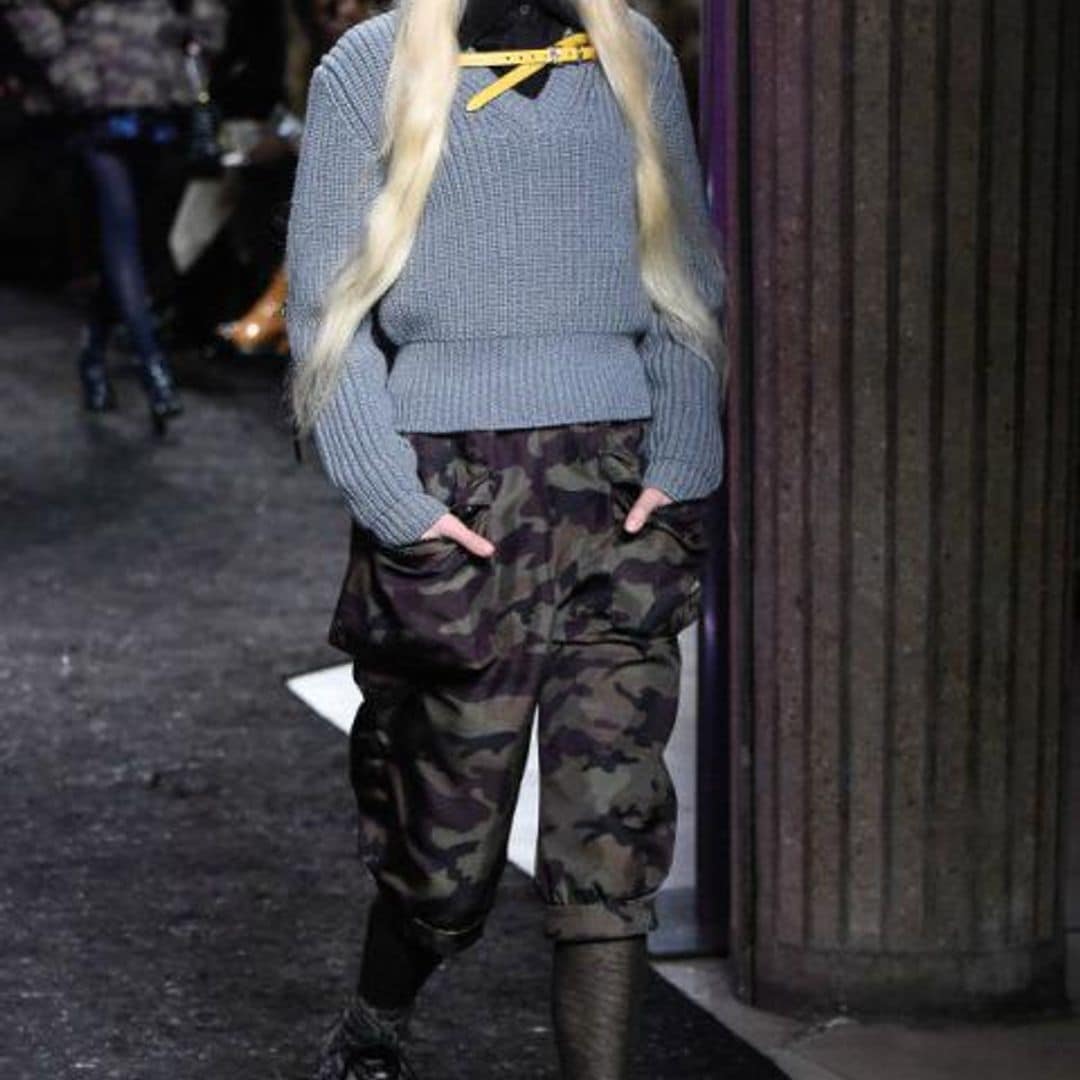 Culottes en estampado militar de Miu Miu