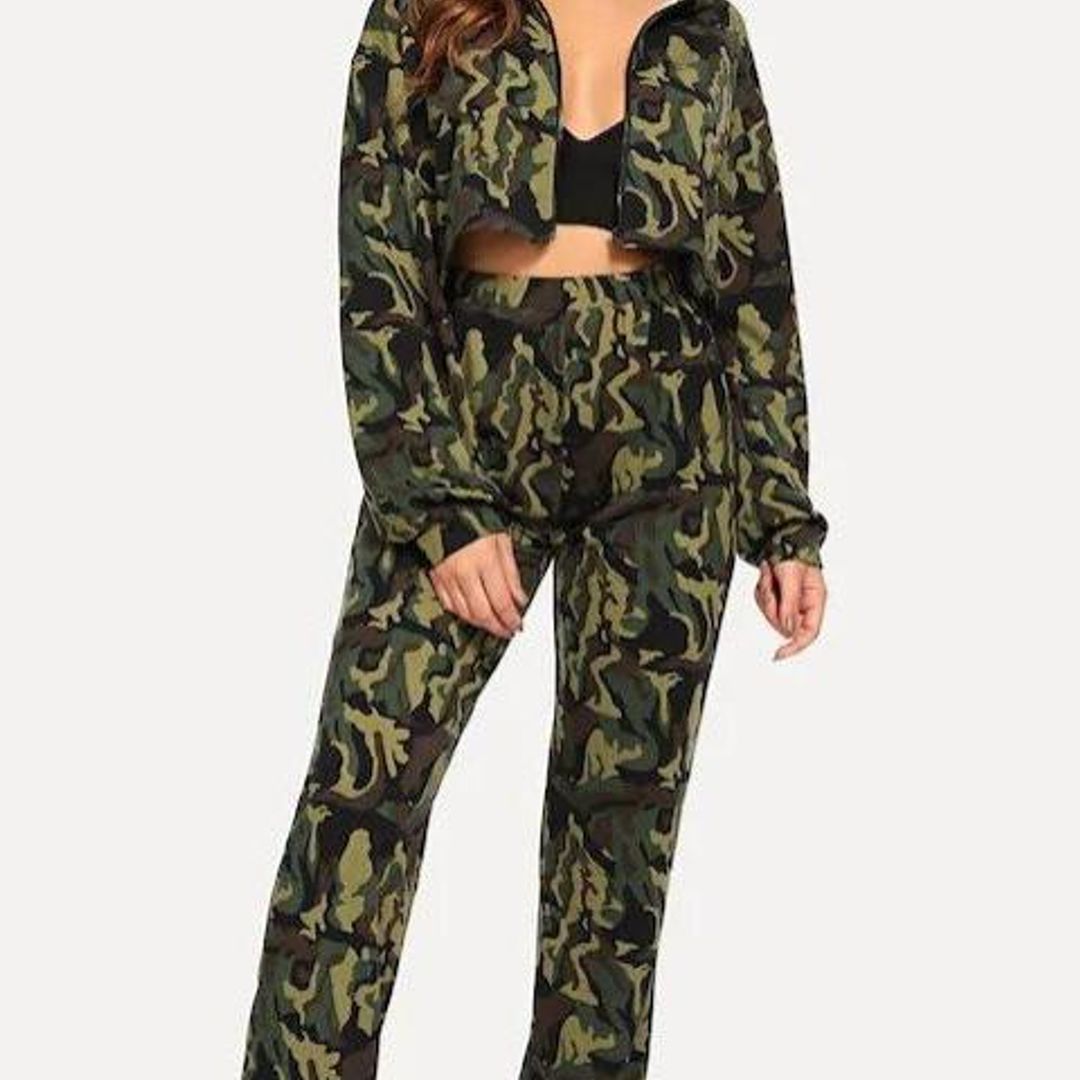 Conjunto en estampado militar de Shein