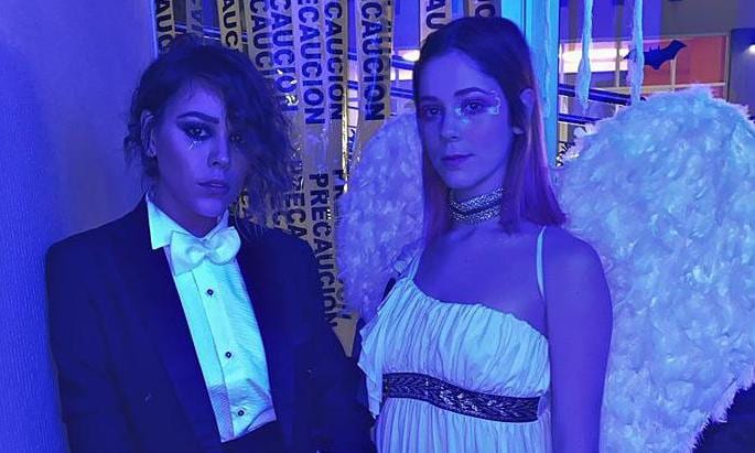 Elite Danna Paola and Georgina Amorós dressed as Euphoria characters for Halloween