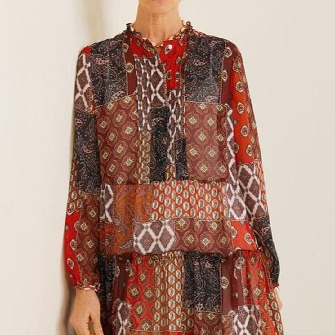 Patchwork print dress de Mango