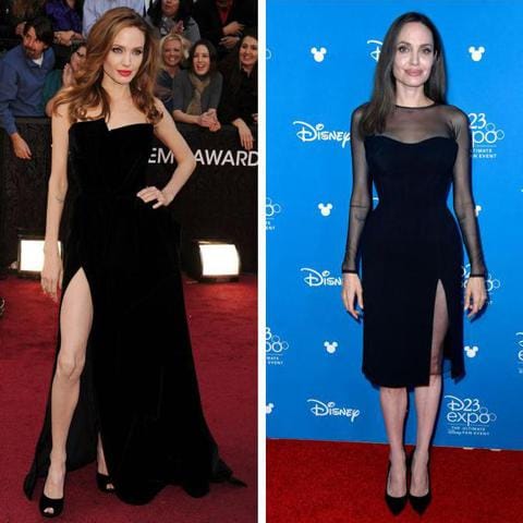 Angelina Jolie vestido negro Atelier Versace Oscars 2012