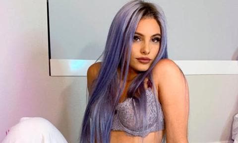 Lele Pons with straight purple hair