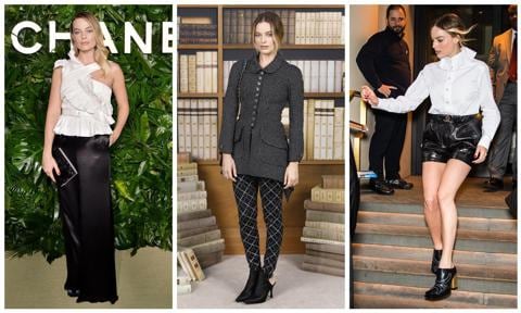 Margot Robbie ejercita su gusto por el blanco y negro replicados en 3 fashion trends