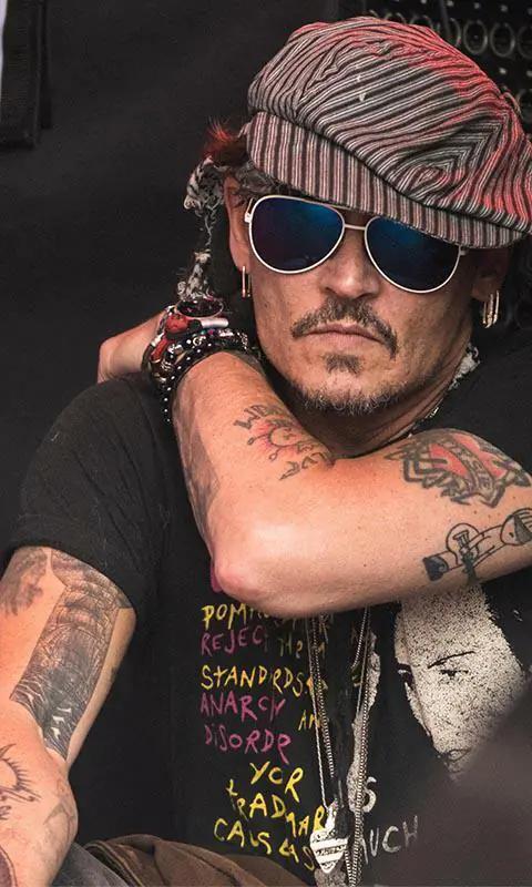 Johnny Depp en el set de filmación
