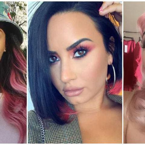 Celebrities pink hair