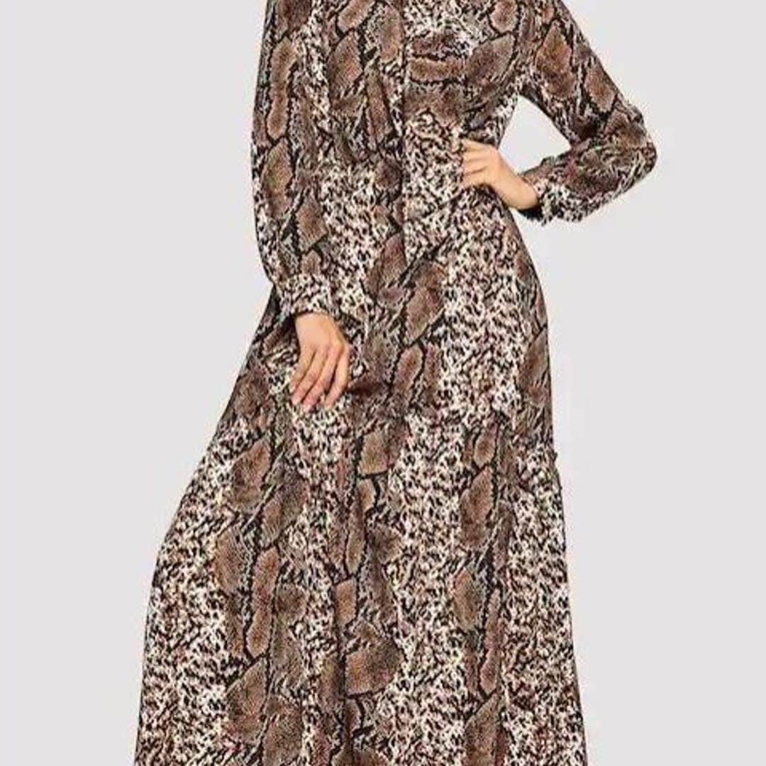 Maxi vestido estampado de serpiente de Shein