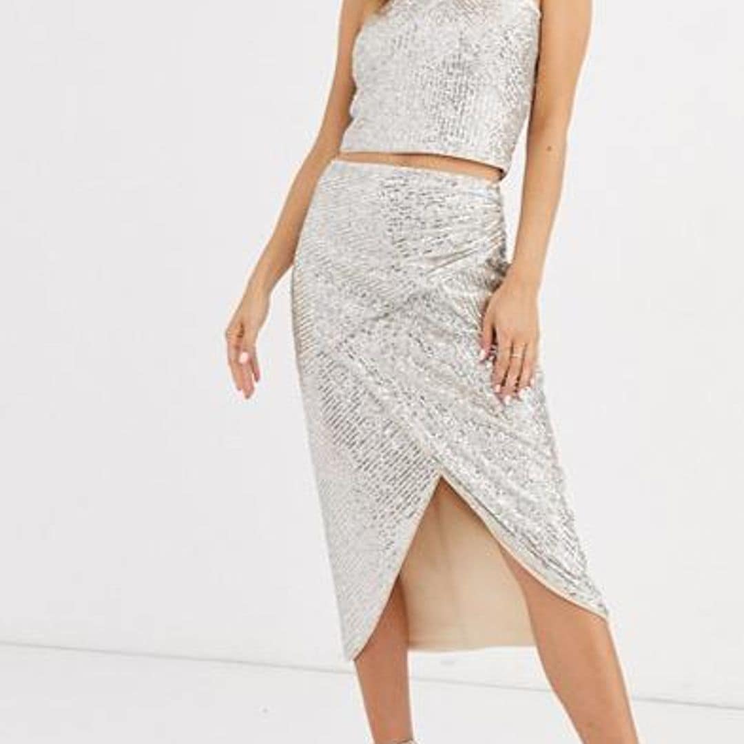 Traje metalizado de Asos