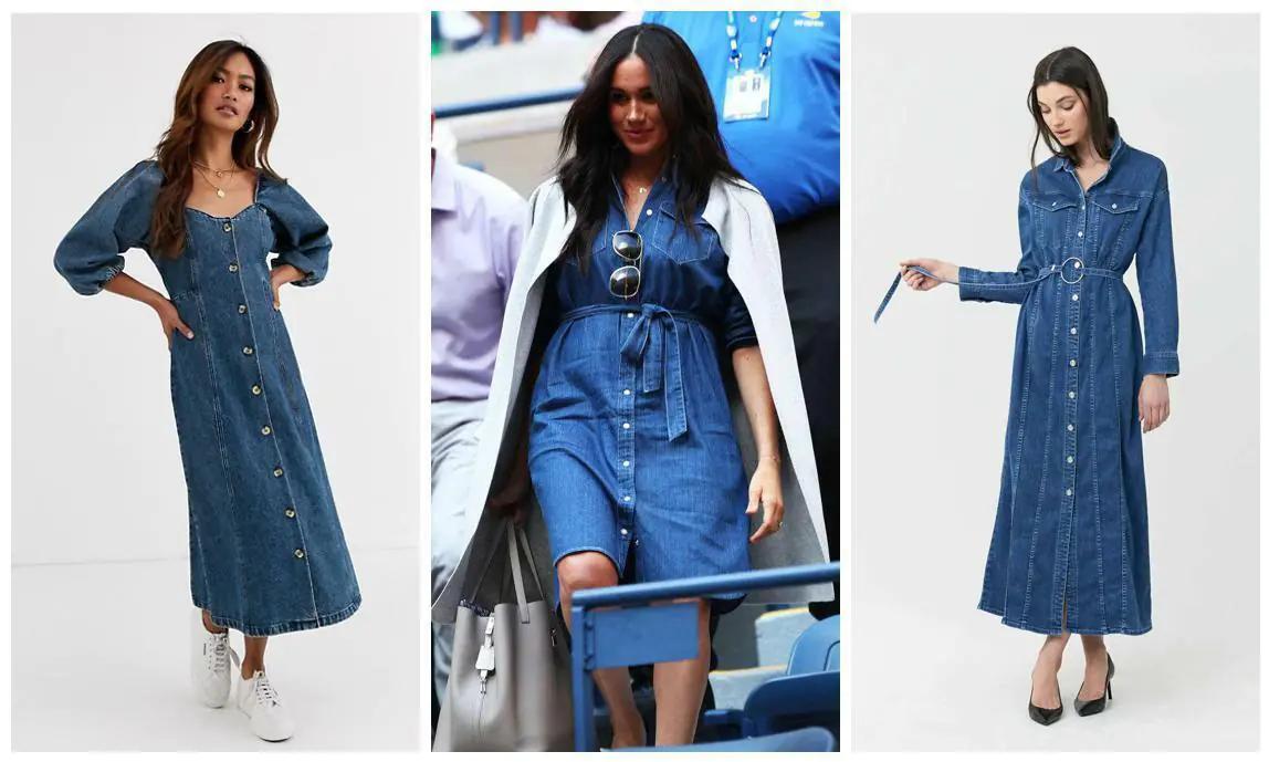 meghan markle j crew denim dress