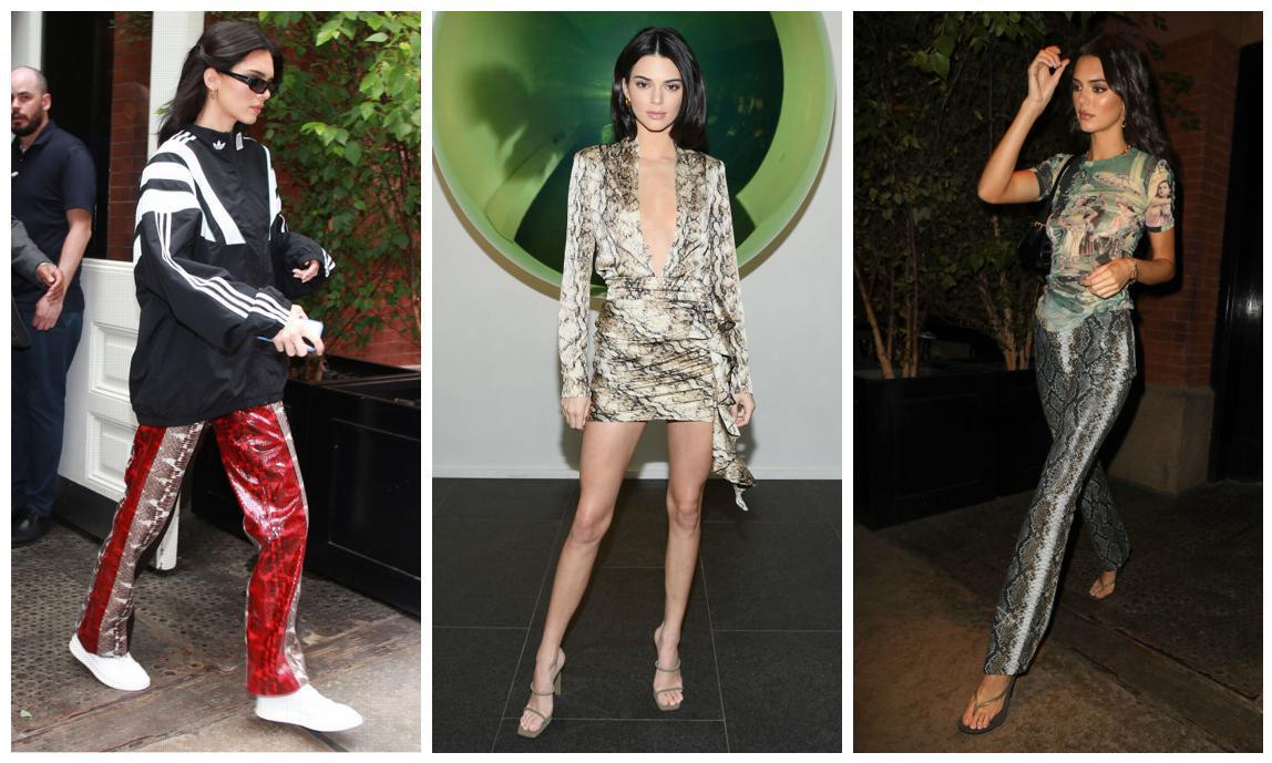 Kendall Jenner ha llevado el snake print en numerosos outfits
