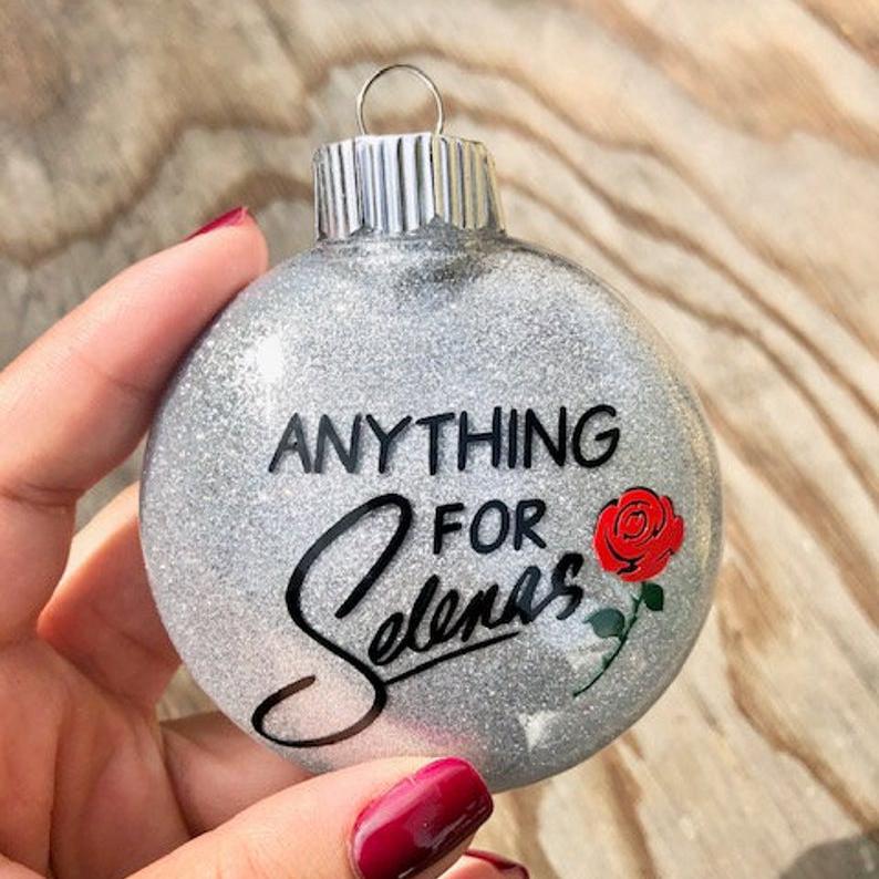 Glitter Ornament Gift Tree Decor Selena Inspired Christmas Ornaments Christmas Holiday Decors