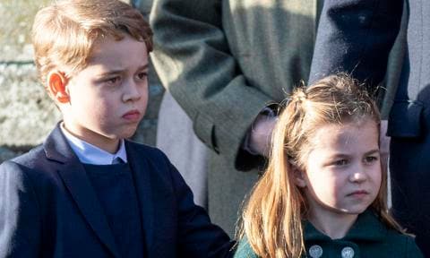 Prince George and Princess Charlotte at Sandringham Christmas service