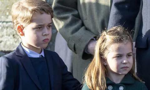 Prince George and Princess Charlotte at Sandringham Christmas service