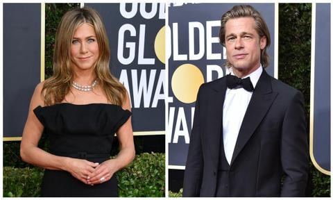 Jennifer Aniston y Brad Pitt en los Golden Globes