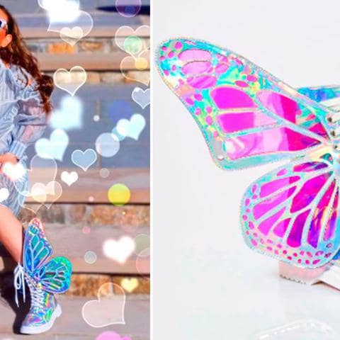 Thalía y sus botas mariposa
