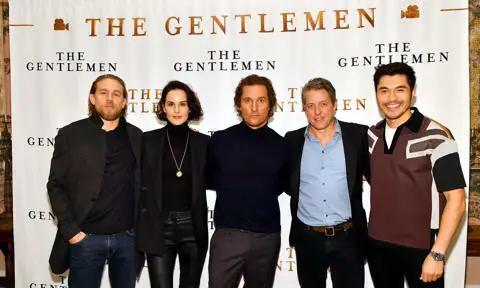 Charlie Hunnam, Michelle Dockery, Matthew McConaughey, Hugh Grant and Henry Golding of The Gentlemen