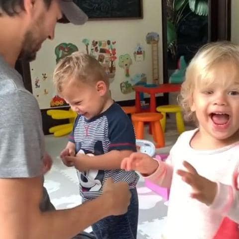 Enrique Iglesias' twins tickle dad in cute video