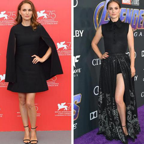 Natalie Portman opta por vestidos negros