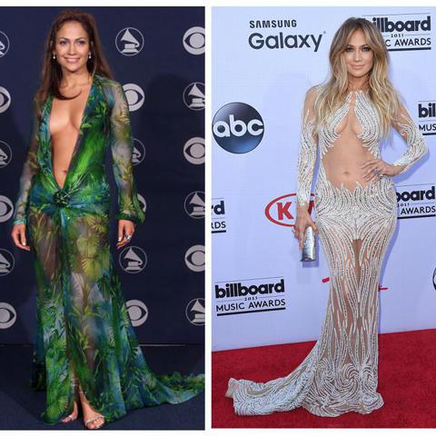 Tres looks de Jennifer Lopez con vestidos sensuales en la red carpet