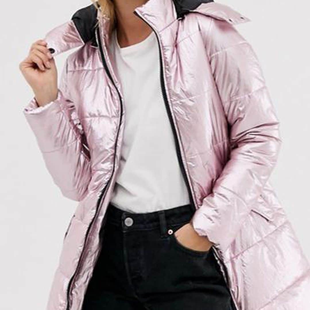 Jacket metalizada en tono rosa