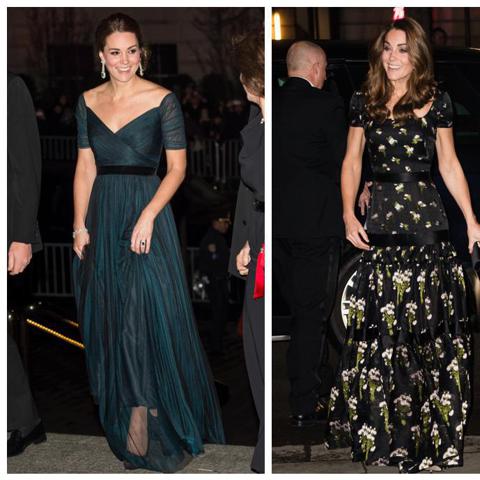 Kate Middleton in gala gowns