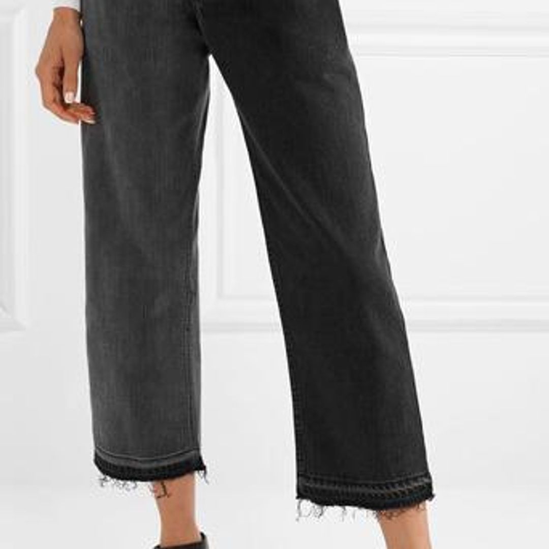 Two-Tone Distressed Mid-Rise Straight-Leg Jeans de Monse