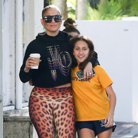 Jennifer Lopez and daughter Emme leave the gym in Miami