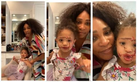 Serena Williams and daughter Olympia beauty moment