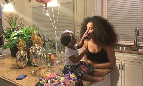 Cardi B and daughter Kulture in first birtday pic
