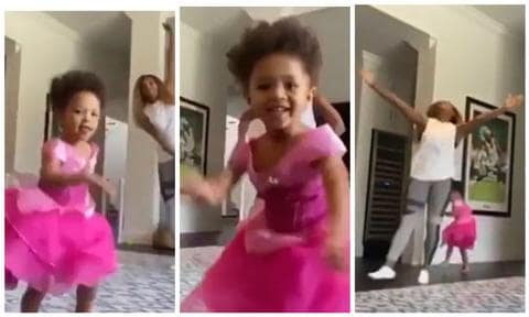 Serena Williams' daughter Olympia dancing with mom