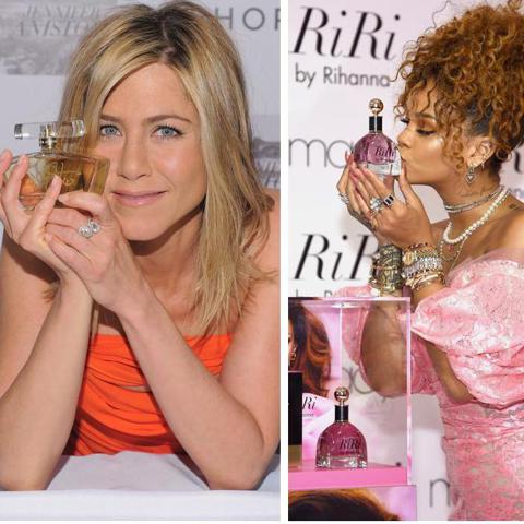 Shakira promocionando su perfume Rock, Jennifer Aniston y Rihanna
