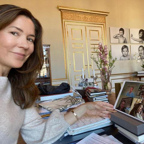 Crown Princess Mary of Denmark at her home office