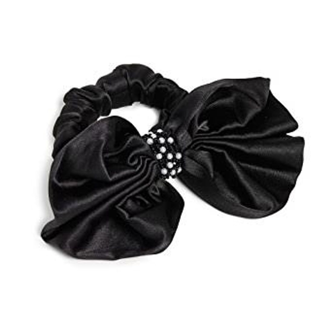 Foto producto de lazo negro para el cabello con cola
