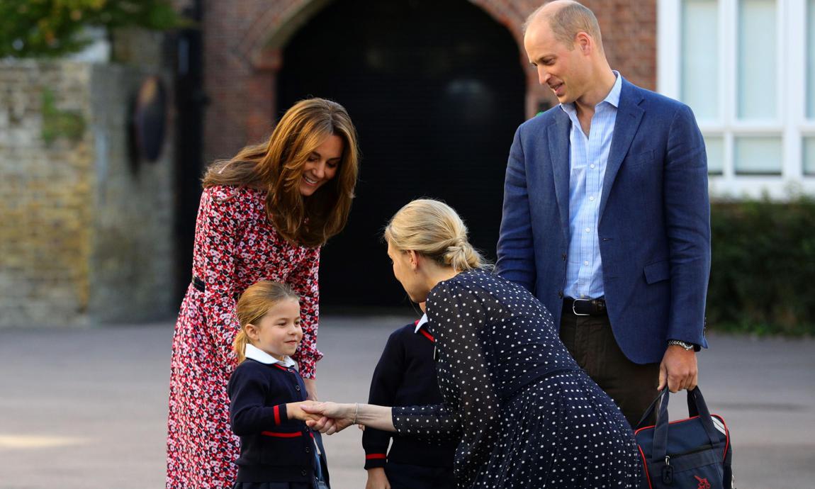 Princess Charlotte attends school with brother George and parents Kate and William