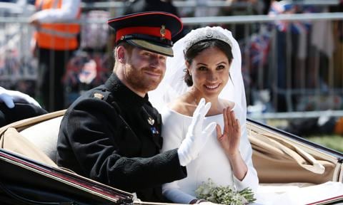 Meghan Markle and Prince Harry celebrate baby news on wedding anniversary