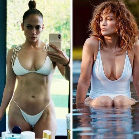 Jennifer Lopez follows the latest trends, with all-white bikinis and swimsuits
