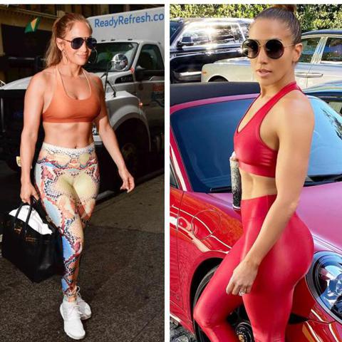 Jennifer Lopez apuesta por looks deportivos coloridos de leggings y crop tops
