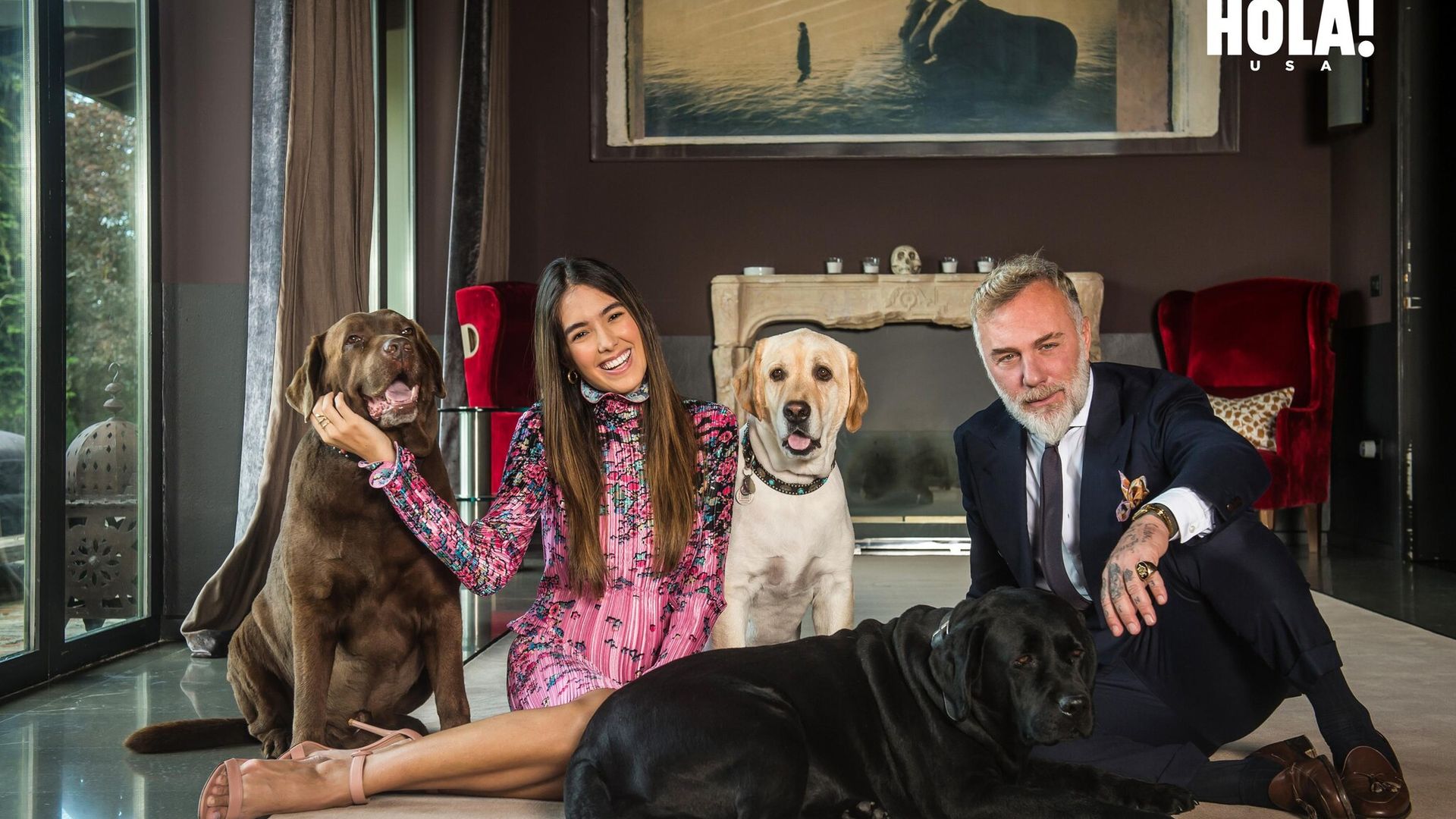 Gianluca Vacchi and Sharon Fonseca at home