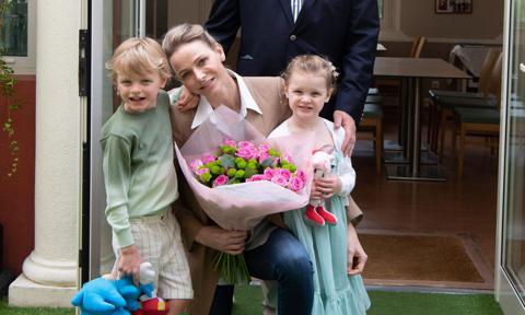 Princess Charlene celebrates Mother's Day in Monaco with Prince Jacques and Princess Gabriella