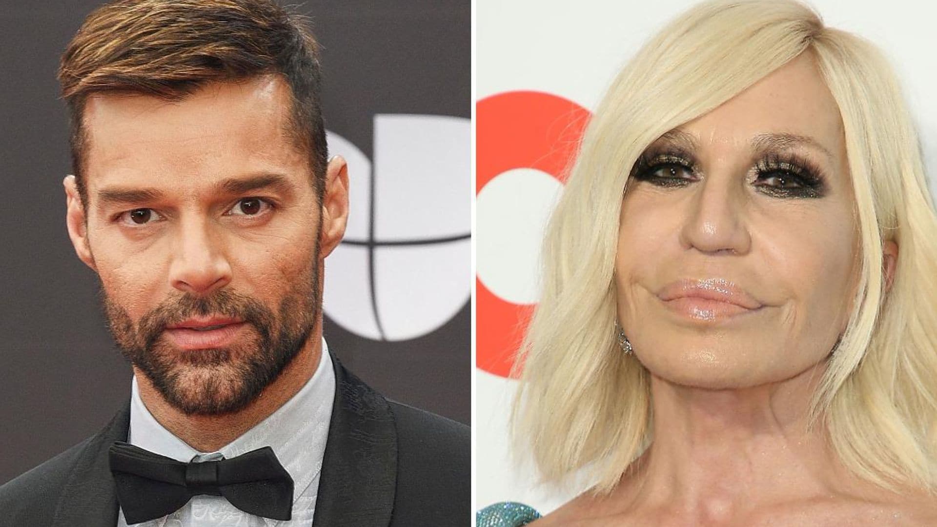 Ricky Martin y Donatella Versace