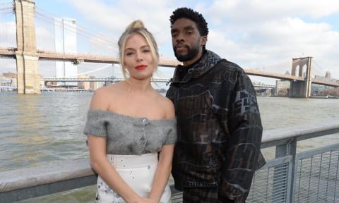 Chadwick Boseman And The Cast of "21 Bridges" In NYC