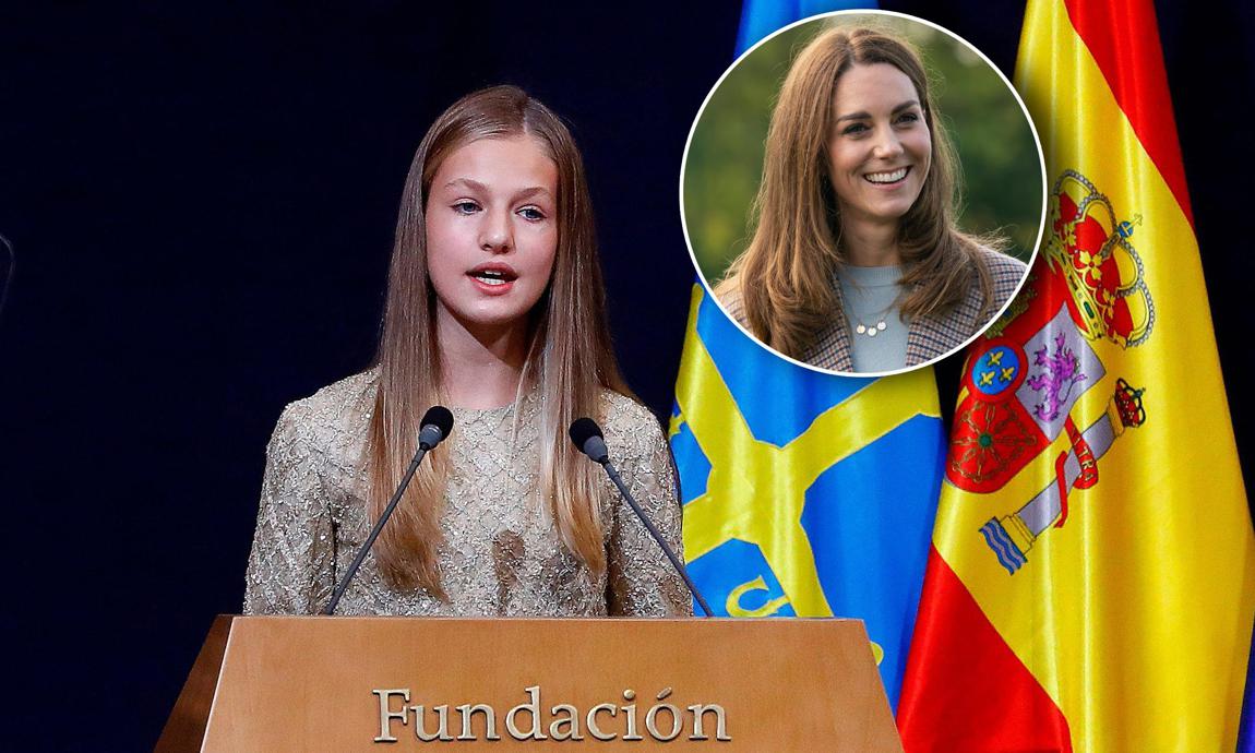 Queen Letizia’s daughter has twinning moment with Kate Middleton