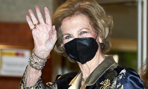 Queen Letizia’s mother-in-law Queen Sofia enjoys night out in Madrid