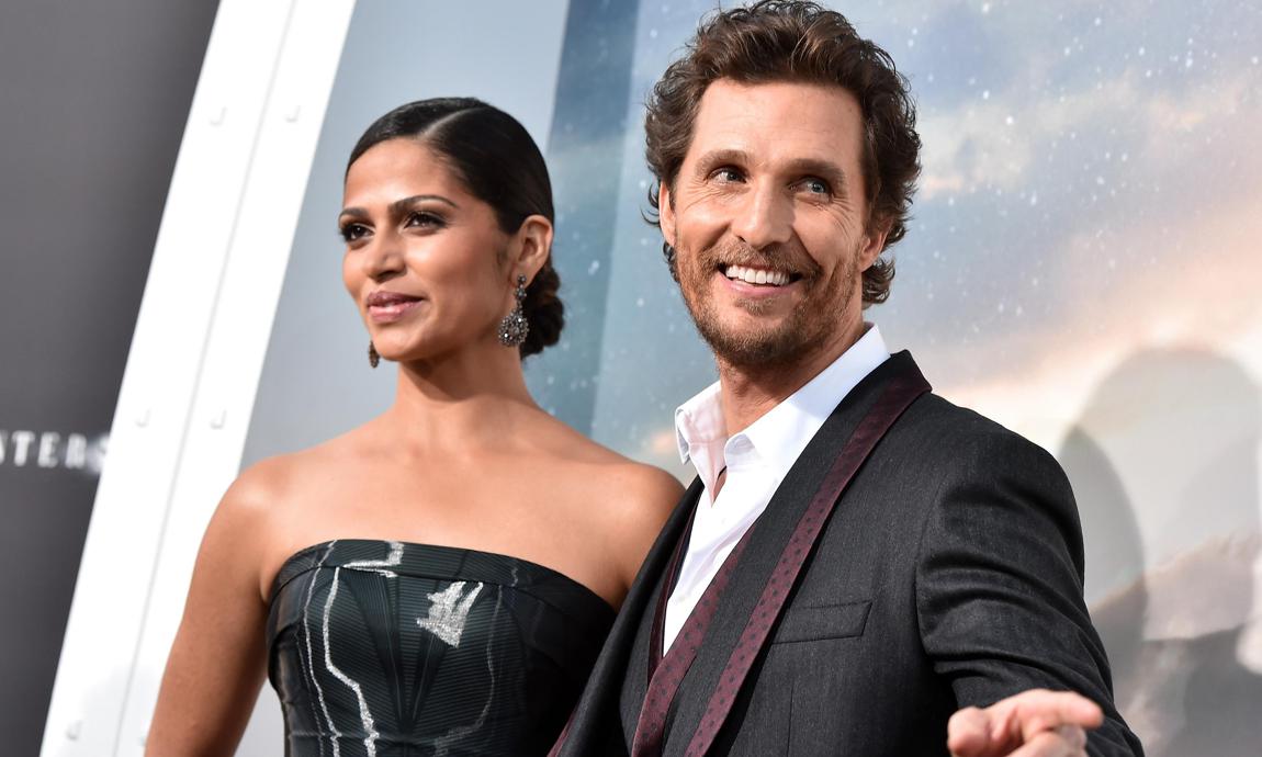 Camila Alves McConaughey (L) and actor Matthew McConaughey attends the premiere of Paramount Pictures' "Interstellar"