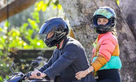 Ana de Armas and Ben Affleck on motorcycle