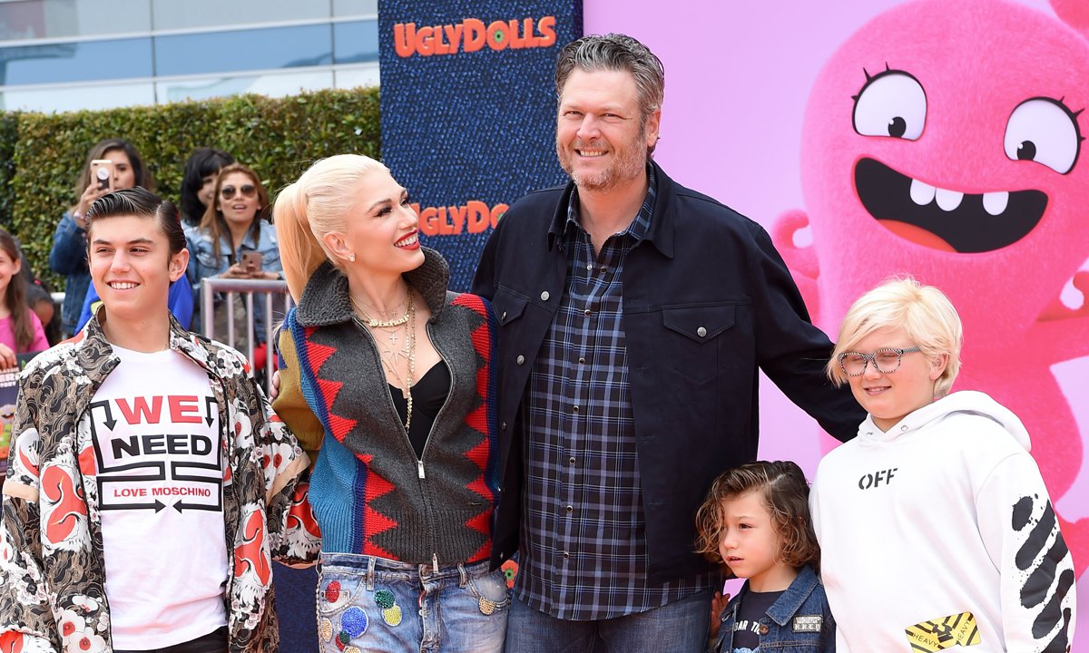 Gwen Stefani, her children and Blake Shelton at the STX Films World Premiere Of "UglyDolls"