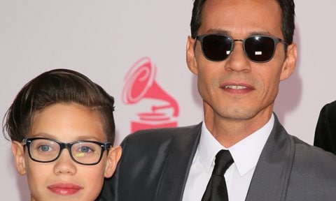 Marc Anthony and son Ryan posing at Grammy Awards 2017