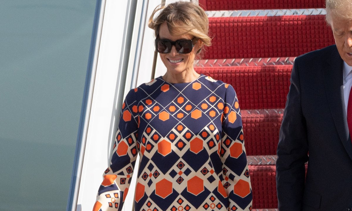 Melania Trump arrives in Palm Beach wearing $3,700 dress