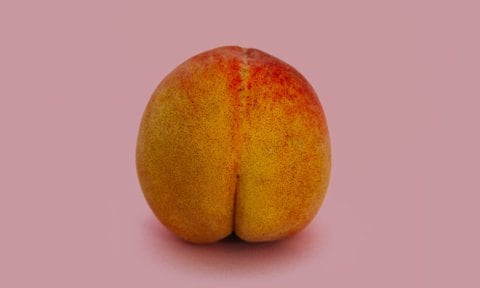 Peach representing the buttocks