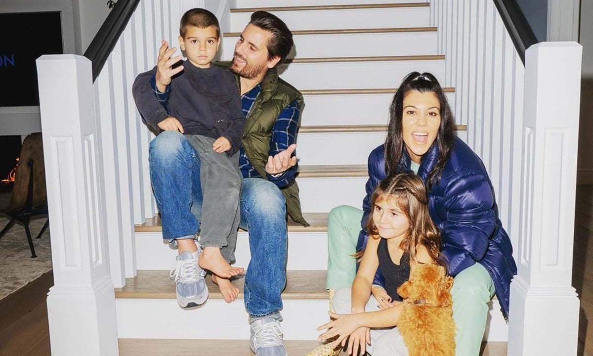 Kourtney Kardashian and Scott Disick with their children